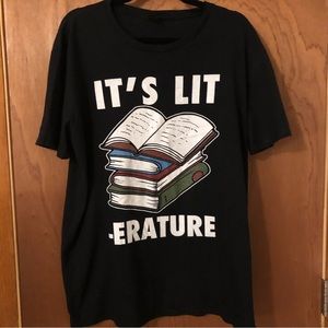 Black Unisex XL It’s Lit-erature T-Shirt
